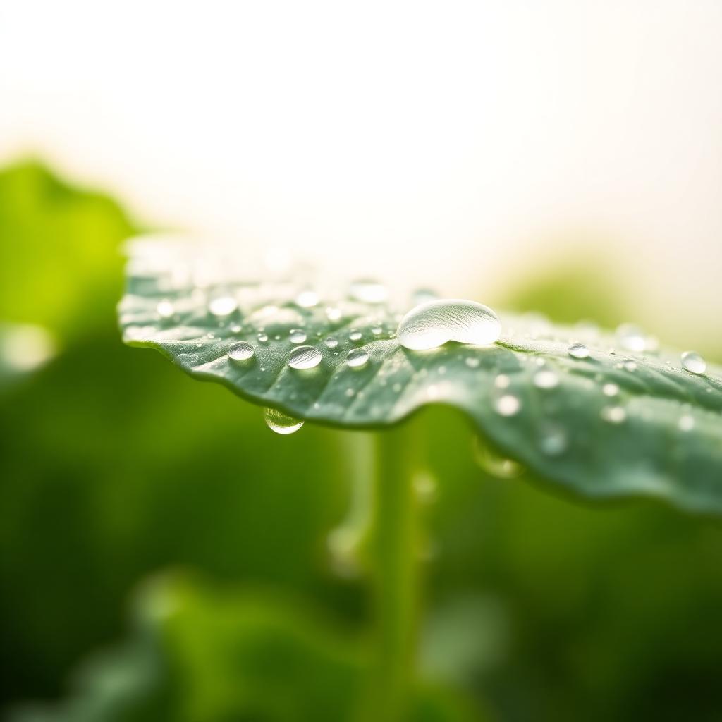 Fresh vegetable leaf with dew
